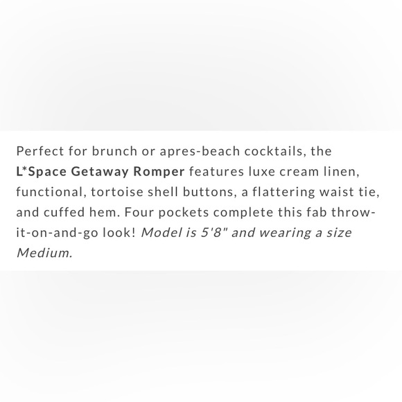 L*Space Getaway Romper Size M - Picture 9 of 9